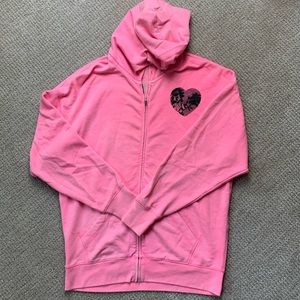 VINTAGE VS Pink distress dye oversized hoodie